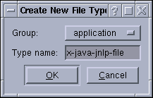 Create new file type dialog
