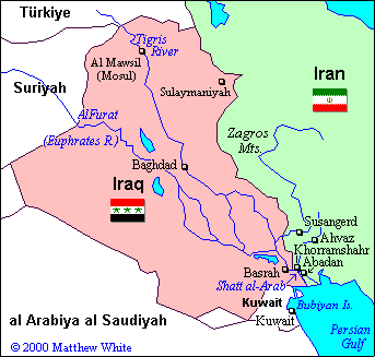 Map of the 1st Persian Gulf War